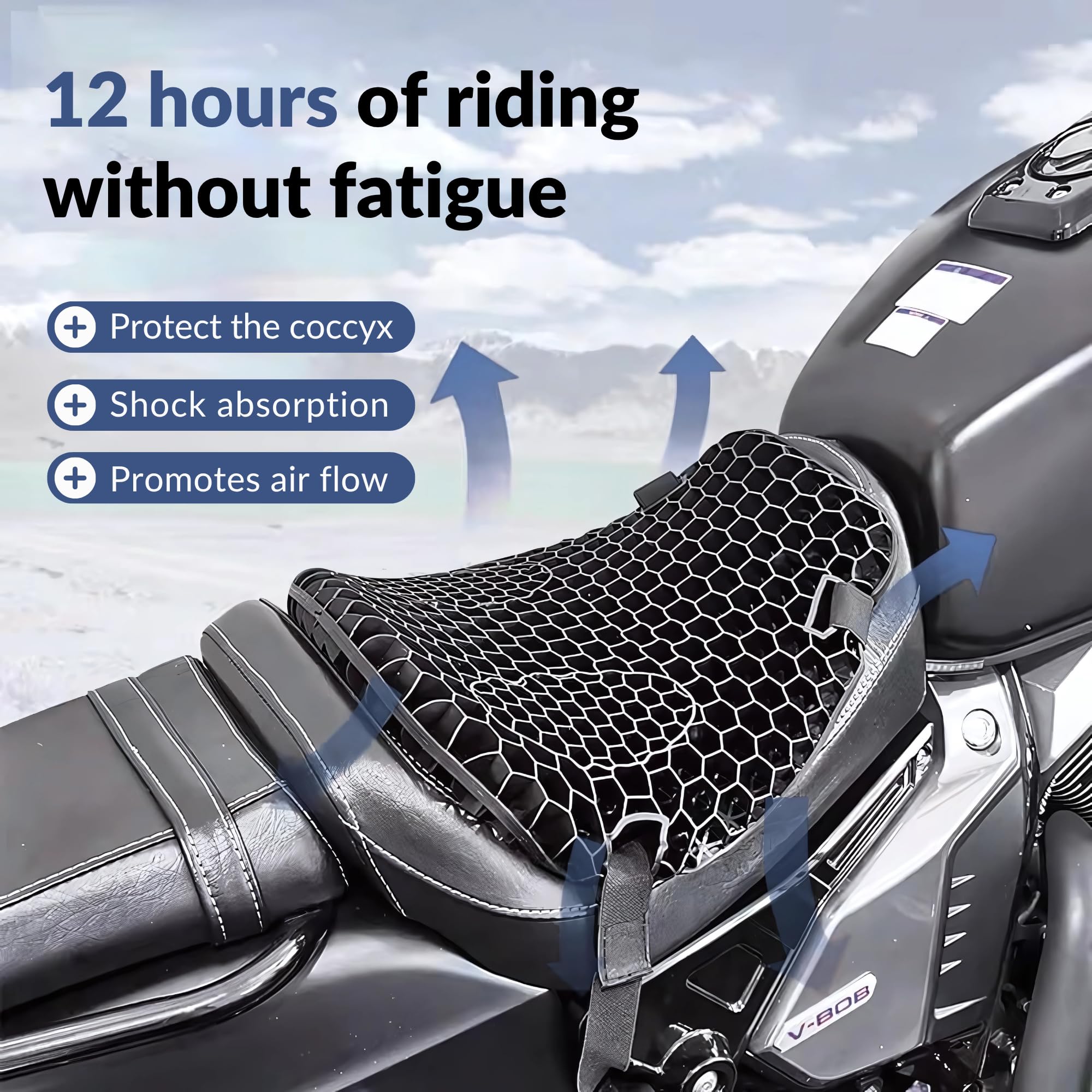 DR. FITZY Shock Absorbing 3D Honeycomb Silicone Bike Seat Cushion
