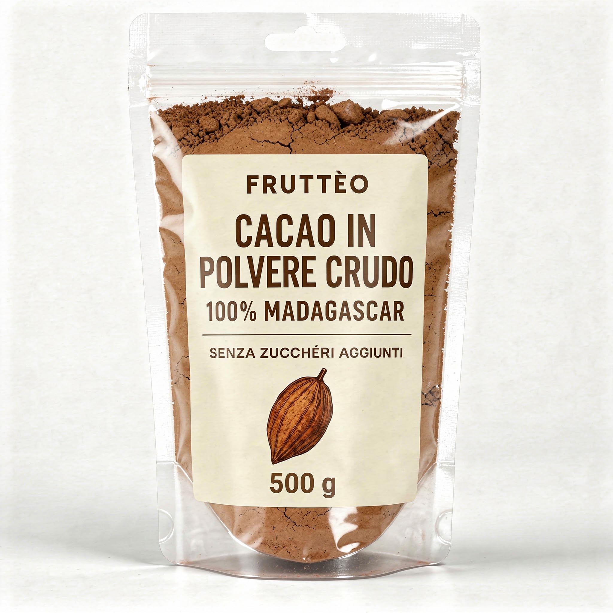 Cacao Amaro in Polvere 500g Madagascar – 100% Puro Non Alcalinizzato – Gusto Intenso e Aromatico – Ideale per Dolci, Pasticceria e Bevande – Qualità Premium