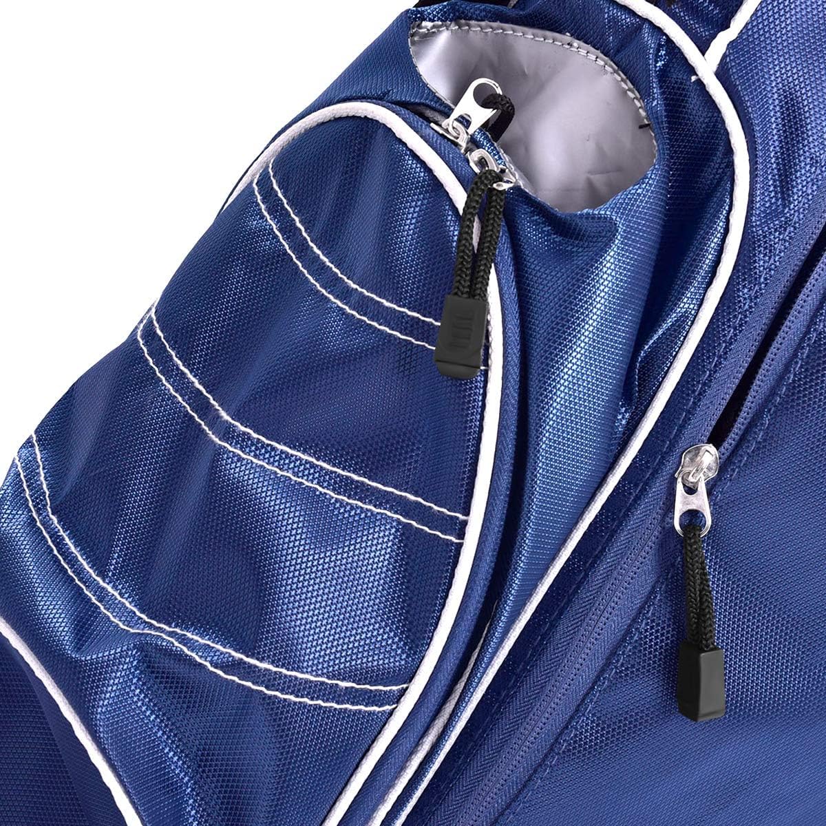 FANTASK Golfbag, leichte Golftasche mit Kopfteil & Tragegurt, tragbare Golf Stand Bag mit Standfüßen, Regenhaube & 4-facher Unterteilung, Pencil Bag für Damen & Herren, blau