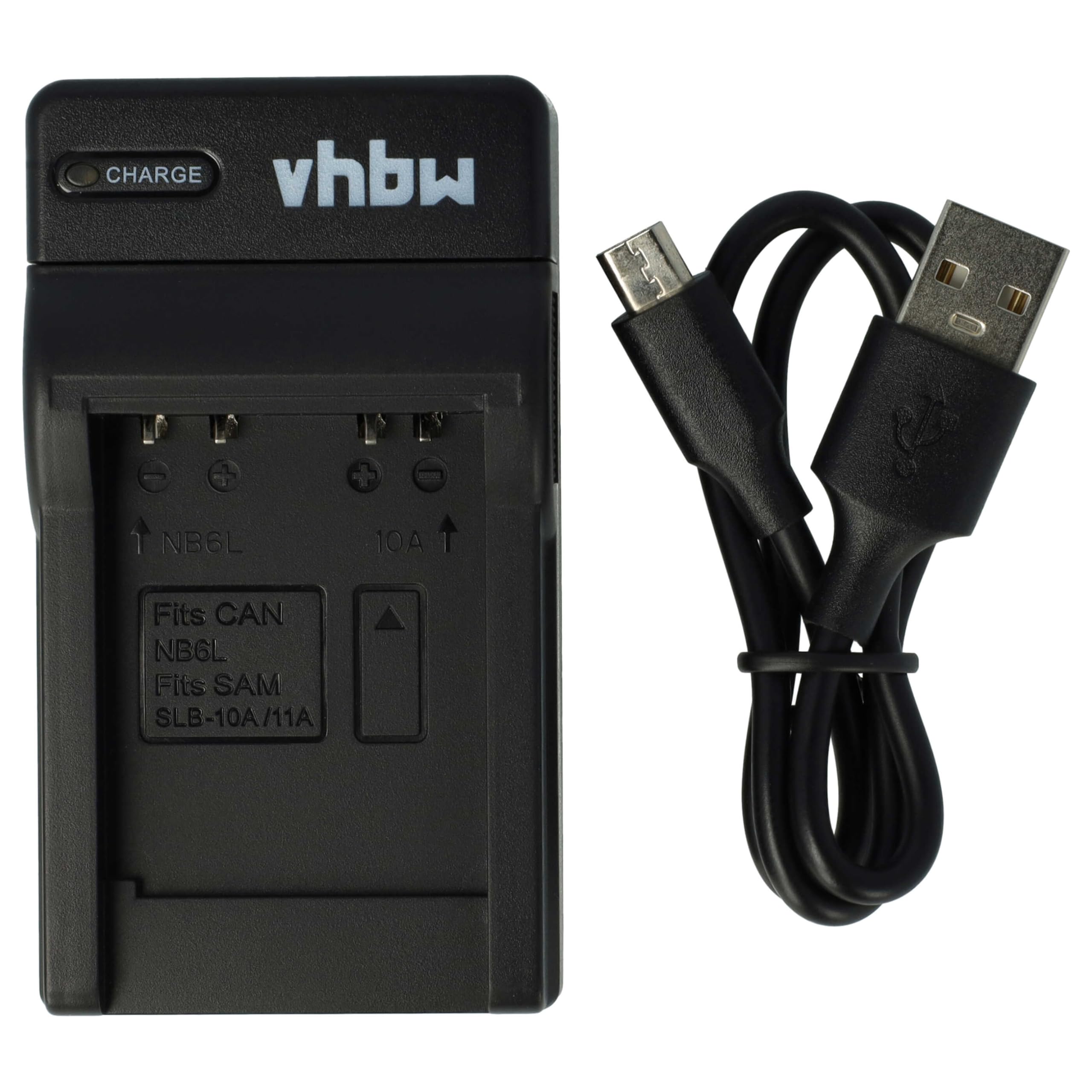 vhbw Ładowarka USB-C kompatybilna z Samsung WB100 | WB1000, WB150, WB150F, WB151, WB152F, WB2000, WB2100, WB251, WB251F do kamery - ładowarka + wskaźnik ładowania kabla USB-C