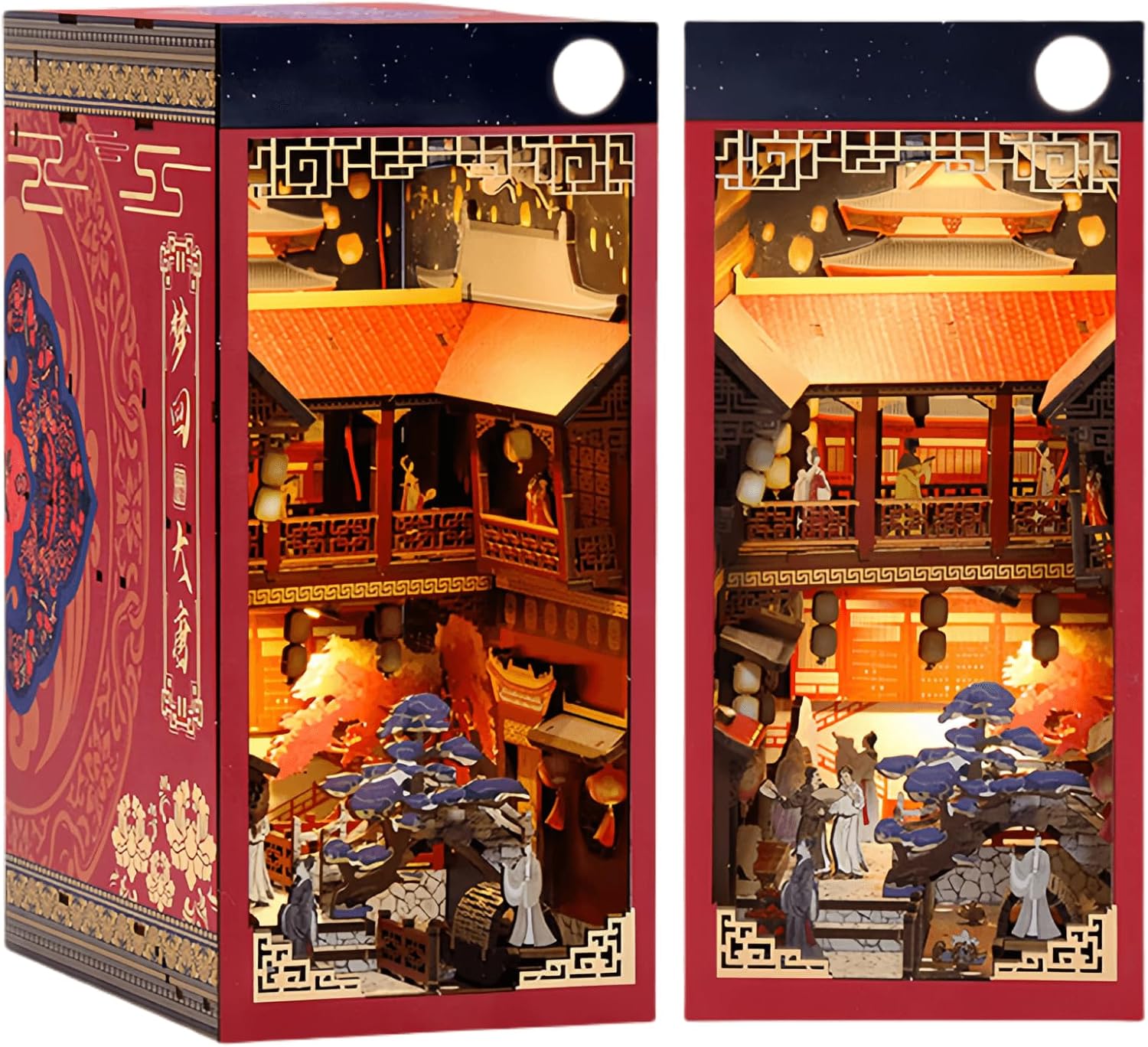 DIY Book Nook Kit Dream of The Tang Dynasty - Classical Chinese Style, Traditional Culture 3D Puzzle, Handcrafted Bookend for Adult
