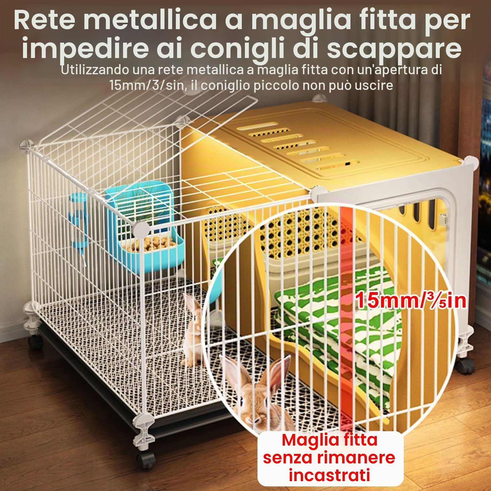 Gabbia per Conigli, Grande Gabbia per Conigli da Interno, Casa per Animali Domestici Fai da Te, Piccola Casa per Animali Staccabile