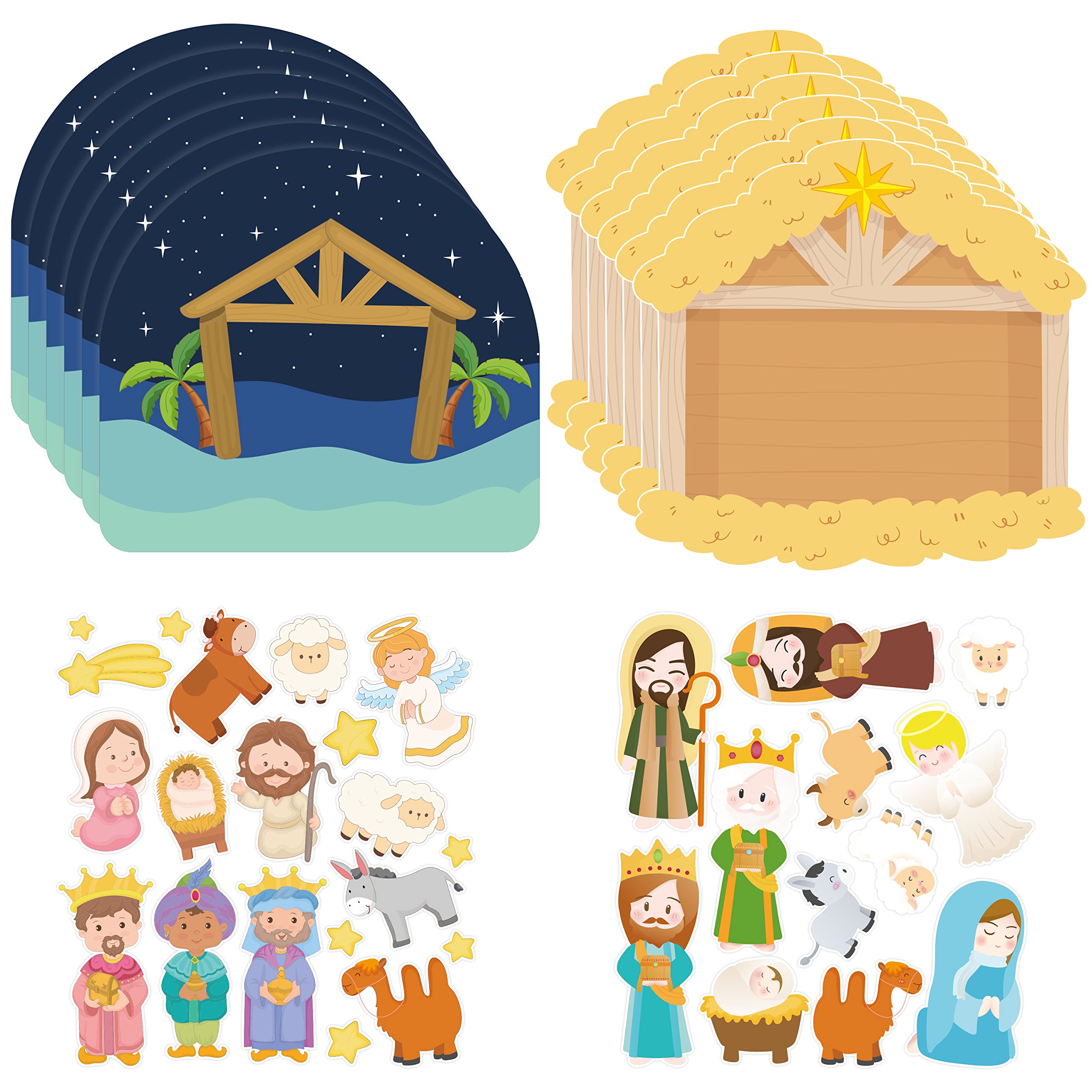 Créer une crèche de Noël facilement avec ce kit de 80 autocollants enfants