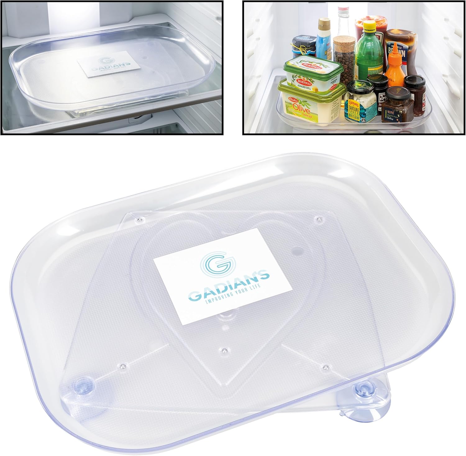 Gadian's Lazy Susan Fridge Organizer and Storage Durable