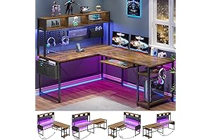 SEDETA Large Corner Desk: Spacious Workspace with Ample Storage