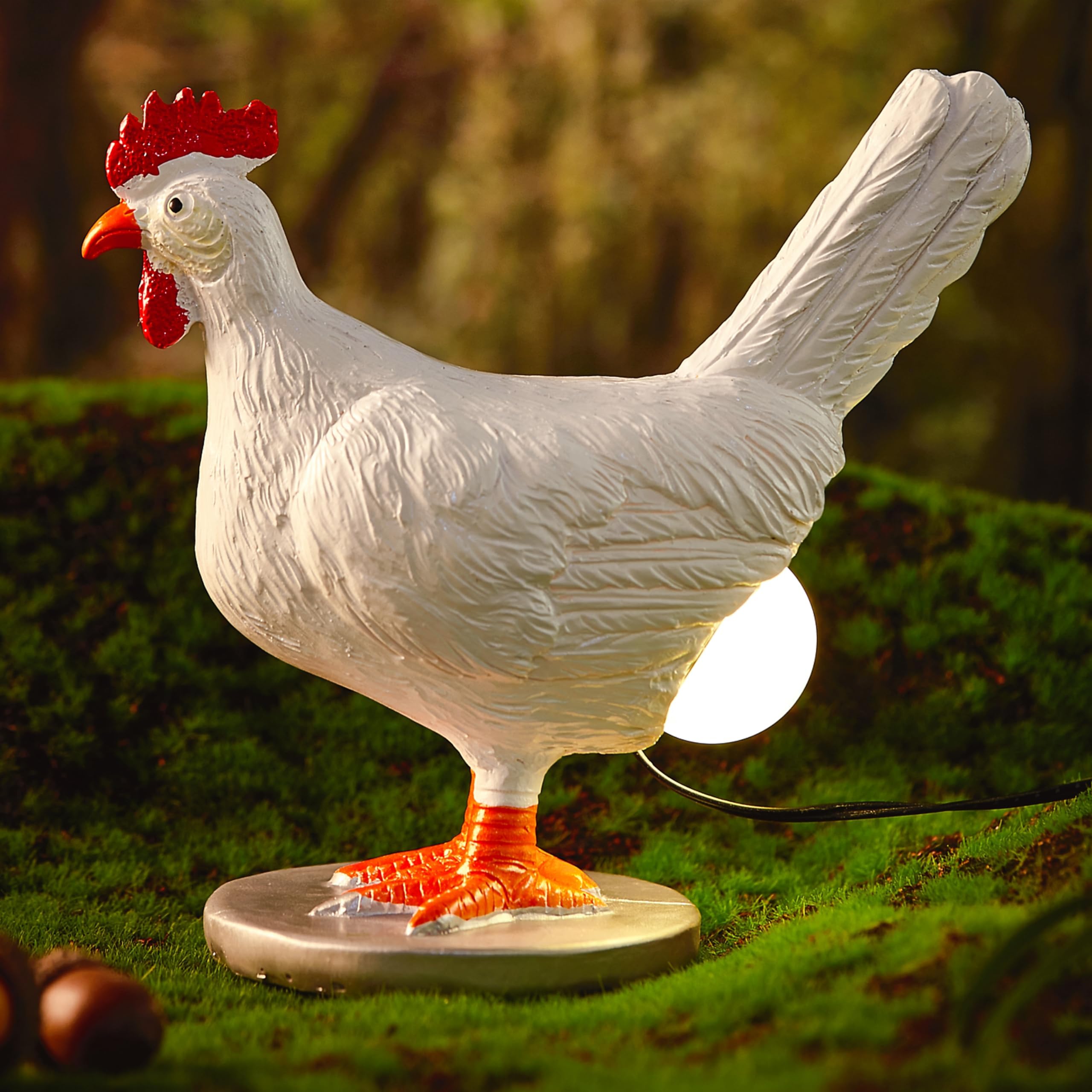 Upgraded Chicken Egg Lamp, 3D Resin Chicken Night Light with USB, Lifelike LED Egg Lamp with Color Gift Box, Easter Birthday Gift for Friends (A), CHICKENLAMP3D