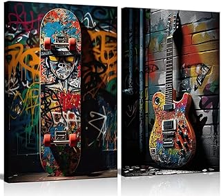 2pcs Framed Street Graffiti Canvas Wall Art Hip Hop Pop Banksy Pictures ...