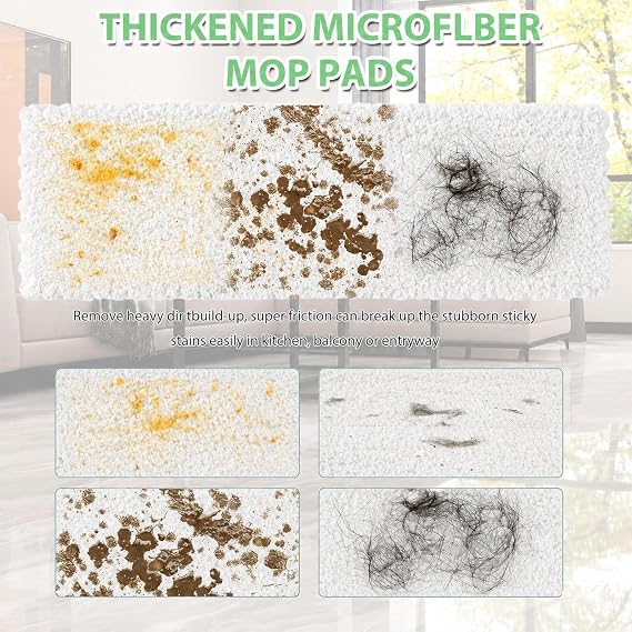 Lazy Mop for Cleaning Floors Mop With Pressure Clamping System Mini Mops no Need to Wash by Hand one-Touch Replacement 6 dry Sweeping Cloths, Suitable for Kitchens, Walls and Windows
