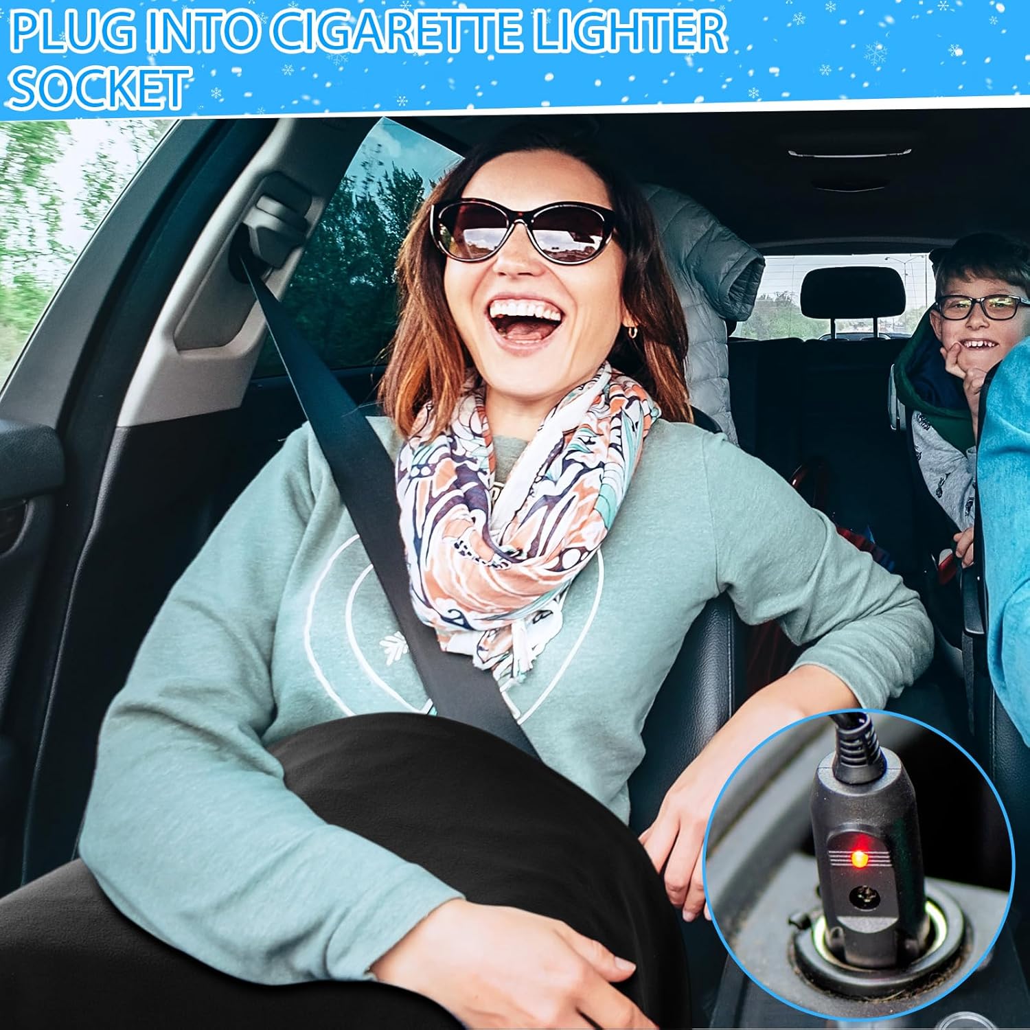 2 Pack Heated Car Blanket,12 Volt 3 Heating Levels 60" X 43" Electric Blanket Adjustable Temperature Portable Heated Throw for Car SUV RV Camping Winter Cold Weather (Black) - Image 5