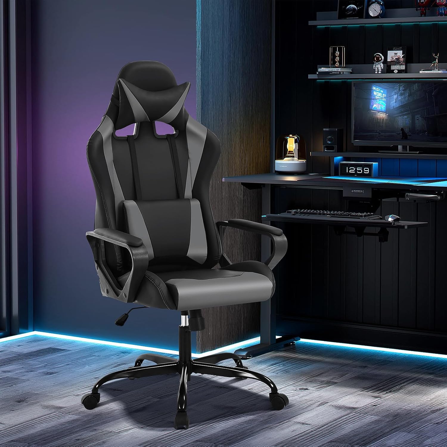 81f1BoIOyoL._AC_SL1500_ Gaming Chair with Massage Lumbar Support and High Back - Comfortable Gaming Chair Ergonomic PC Office Desk Executive Swivel Racing Chair