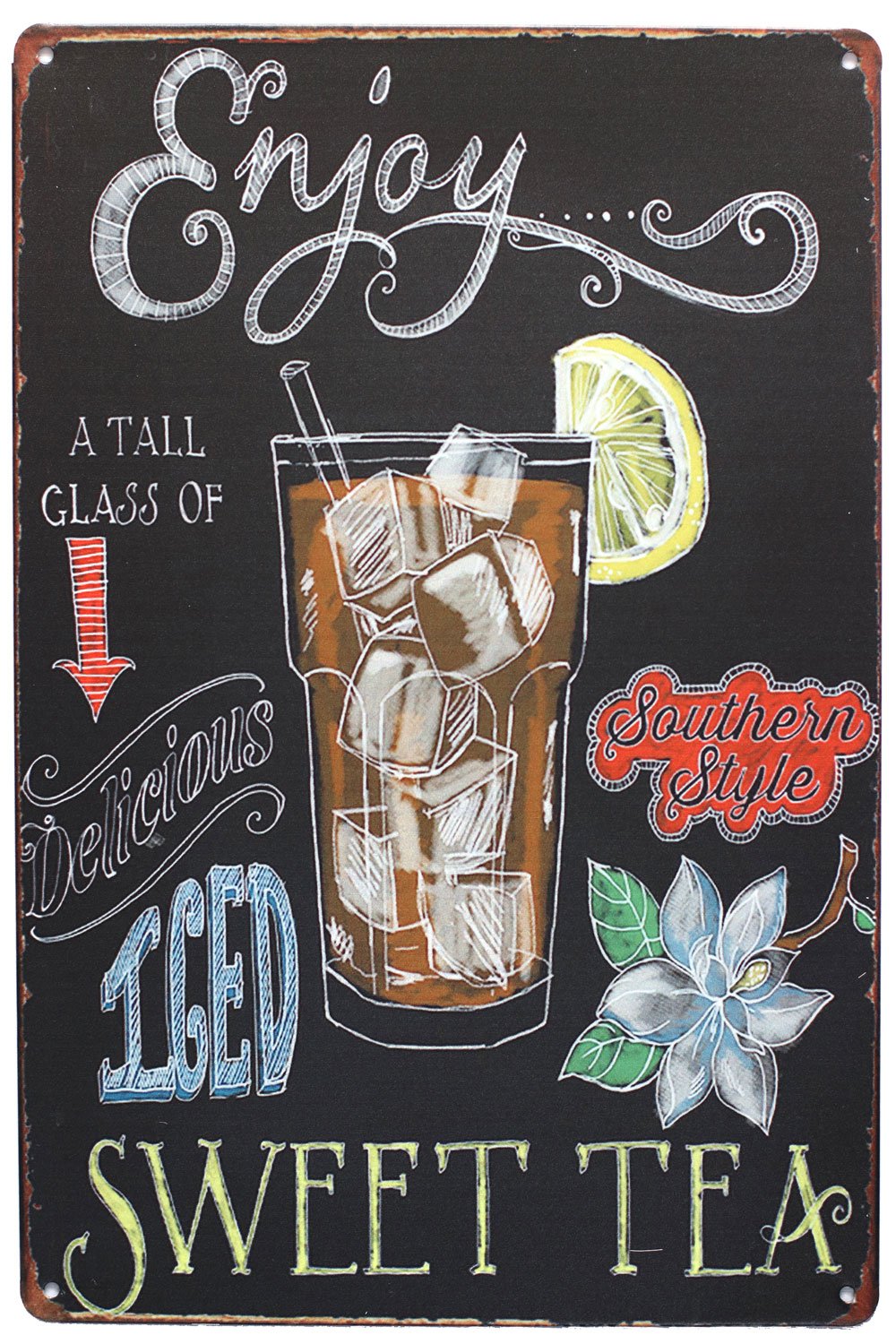 Enjoy Iced Sweet Tea Vintage Metal Sign