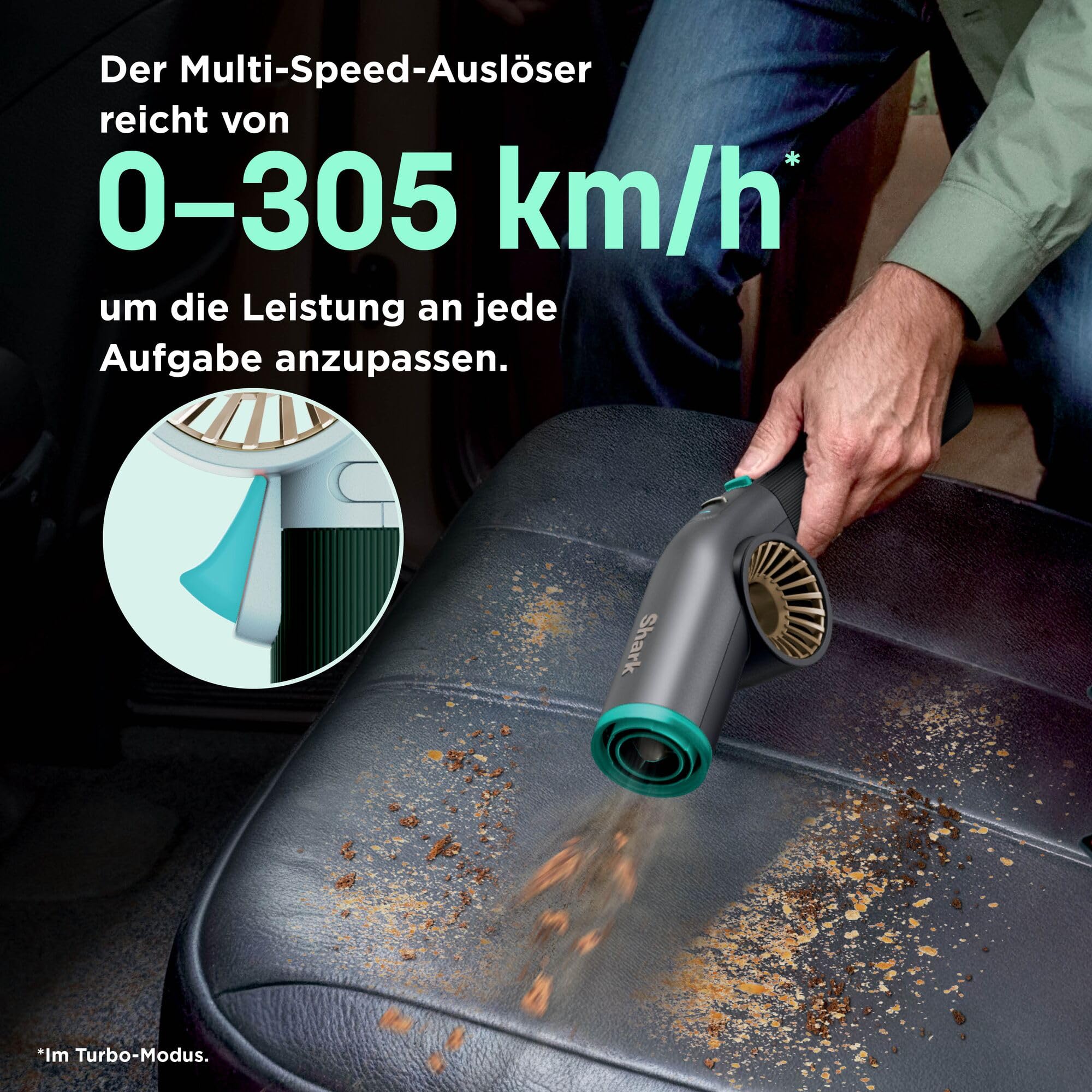 Shark BlastBoss Staubgebläse – Luftstrahlsystem mit BlastBroom, Anthrazit