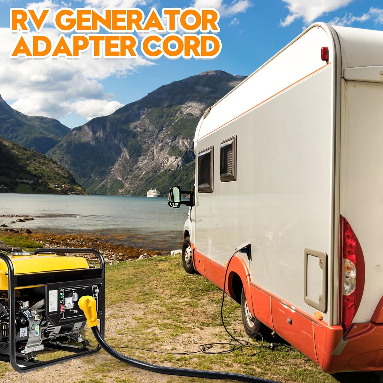 RV/EV Extension Cord Outdoor with Grip Handle, Flexible Heavy Duty Gauge 6/3AWG+8/1AWG 4 Prong25FT RV Power Cord Waterproof, NEMA 14-50P to 14-50R, ETL Listed