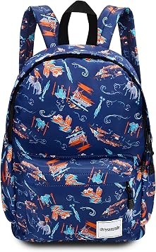 Chrysansmile Fashion Nylon Backpack For Women Travel Floral Travel Backpack Purse 15.6 inch Laptop Bag For Unisex College - Blue