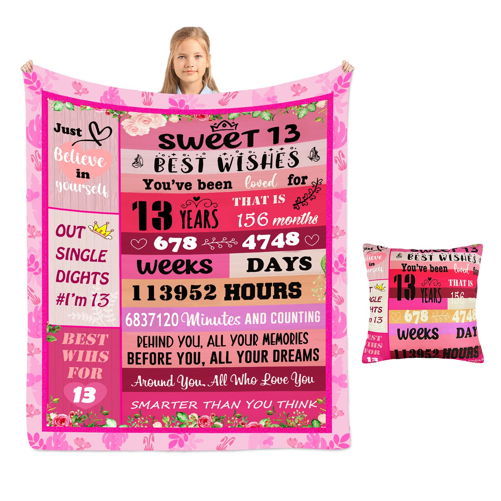 Julazy 13th Birthday Gifts For Girls Boys Blanket 60x50 13
