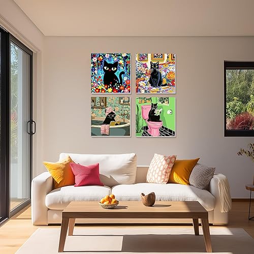 Miniatura 8 de NAIMOER Kits de pintura de diamantes de vaca para adultos, kits de pintura de diamantes de perforación completa de vaca con flores, 5D con puntos de