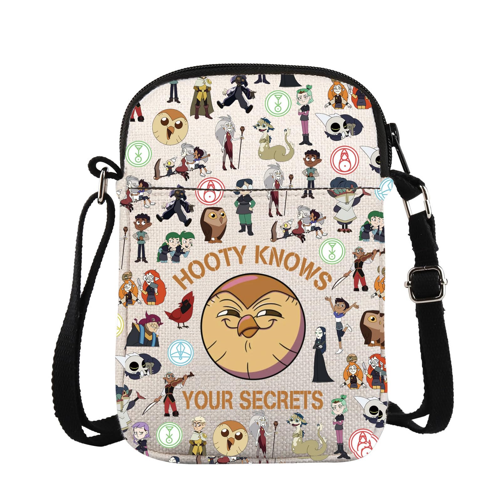 Owl Movie Inspired Crossbody Bag Owl Hooty Fans Gift Hooty Cartoon Character Gift Hooty Knows Your Secrets Carry On Bag (HootyKnowCross)