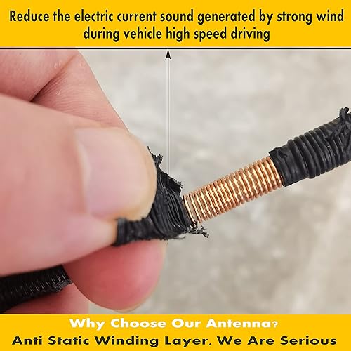 Miniatura 3 de Antena corta para Dodge Grand Caravan (2008-2020), antena Dodge Grand Caravan - 6 3/4 pulgadas a prueba de lavado de automóvil, repuesto de mástil