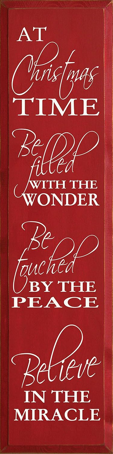 Wooden Sign - At Christmas Time Be Filled With The Wonder Be Touched By The Peace Believe In The Miracle (Black)