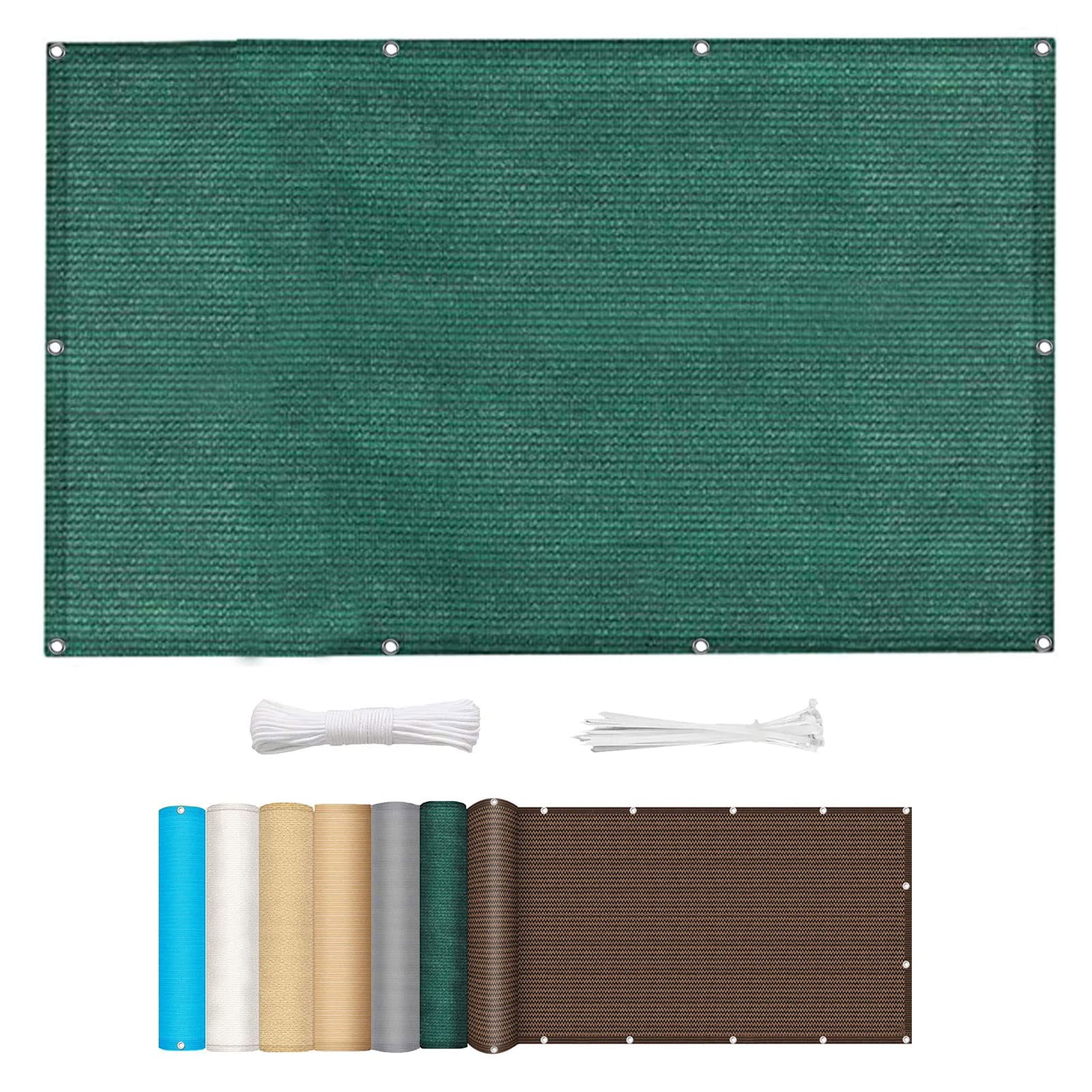 Sunscreen Awning Canopy 3.4 x 4 m HDPE 95% UV Block Outdoor Pergola Awnings with Mounting Ropes for Outdoor Garden Pergola Patio, Green