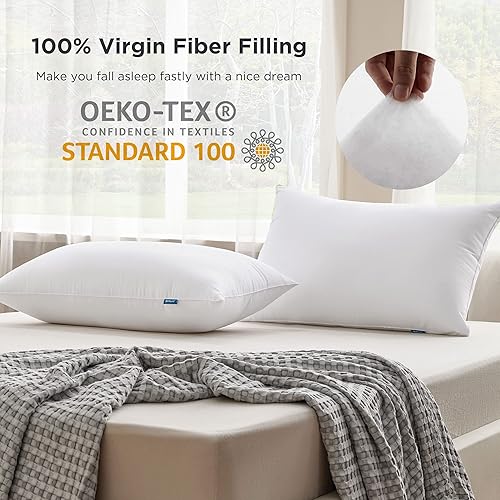 Miniatura 7 de Bedsure Juego de 2 fundas de almohada de satén estándar y almohadas Bedsure juego de 2