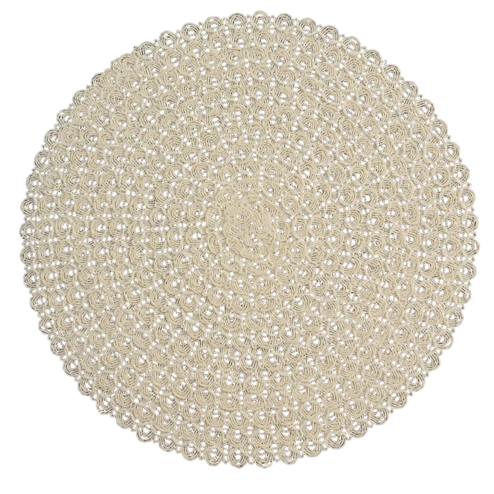 Kelisdi White Decorative Round Placemat Paper Materials For Table Protective 38Cm Diameter Round Dining Mat