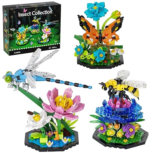 Ideas Insect Collection Building Set,855 PCS Relax Project for Botanicals Flowers Lovers, Butterfly Dragonfly Bee Display Models, Gifts Bugs Building Toys and Nature DΓ©cor for Adults Boys Girls
