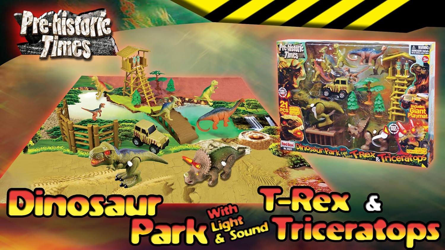 Redbox Dinosaur Park with Light & Sound T-Rex & Triceratops