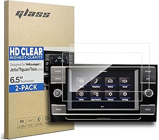 [2-PACK] Jetta/Tiguan/Taos AG Glass Screen Protector Designed for (2018-2023) Volkswagen Jetta S/Sport/SE, Tiguan S, Taos S 6.5 Inch Touch Screen Console Protector Accessories (HD Clear)