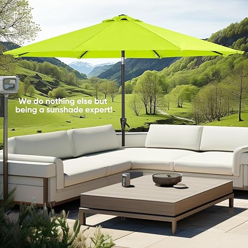 Miniatura 6 de Tempera 9 FT Patio Market Outdoor Table Umbrella with Auto Tilt and Crank, Large Sun Umbrella with Sturdy Pole & Fade Resistant Canopy, Easy to Set