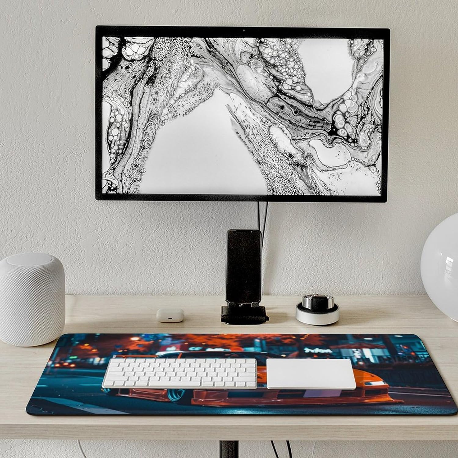 Large Mouse Pad JDM Cars NSX Night Driving Desk Mat Computer Accessories Gaming Office Organizers Supplies Decor Essentials Keyboard Pads for Desk Rubber 40x90cm