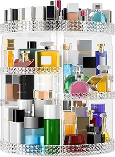 360 Rotating Makeup Organizer Countertop, Clear Acrylic Large Perfume Or...