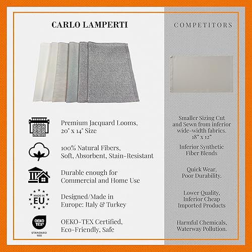 Miniatura 5 de Juego de 4 manteles individuales de tela de primera calidad, 100 % algodón, color marrón claro, manteles individuales de tela de 20 x 14 pulgadas