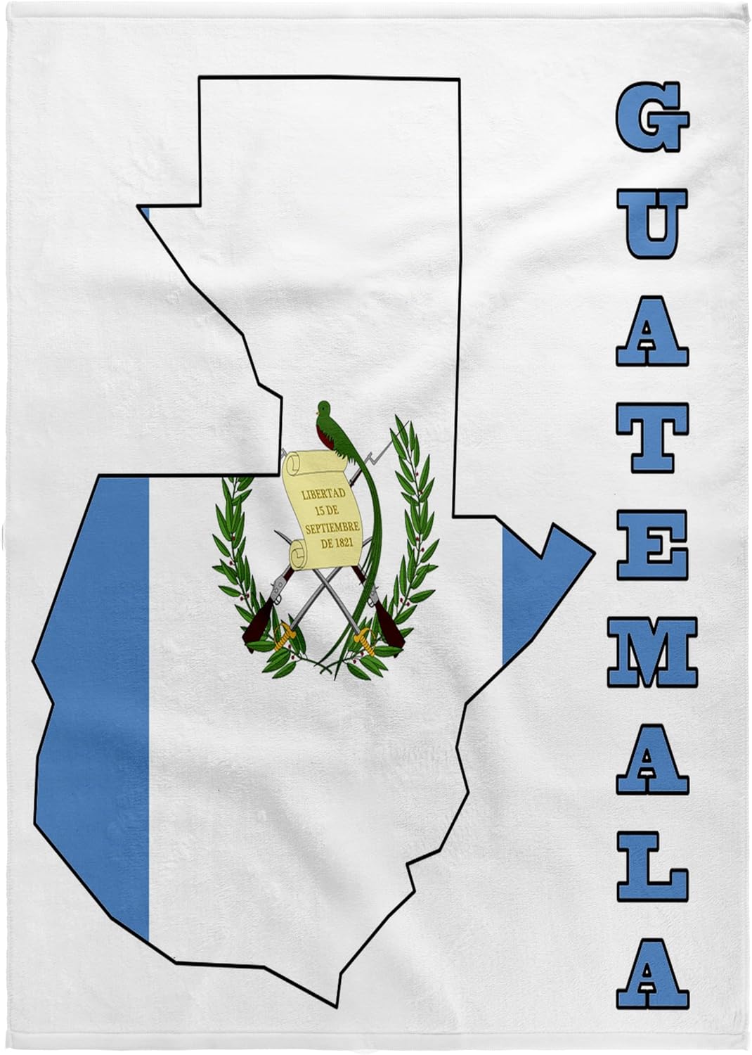3dRose The Flag of Guatemala in the Outline map and Word Guatemala 22x30 Bath Hand Pool Towel