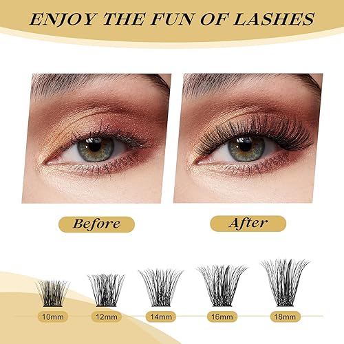 Miniatura 5 de QUEWEL 480 pestañas individuales mixtas de pestañas de 0.35 a 0.70 pulgadas, prácticas, suaves y cómodas, extensiones de pestañas duraderas para