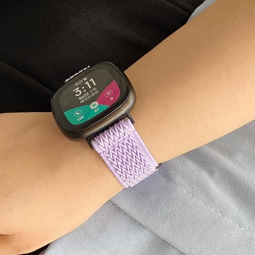 Miniatura 6 de Bandas elásticas compatibles con Fitbit Versa 4 bandas para mujeres – Sense 2 bandas para hombres – Versa 3 bandas para mujer – Banda Sense para