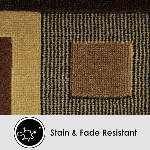 Miniatura 22 de Home Dynamix Catalina Virginia - Alfombra abstracta con diseño geométrico, negro/marrón, 3.3 x 5.2 pies