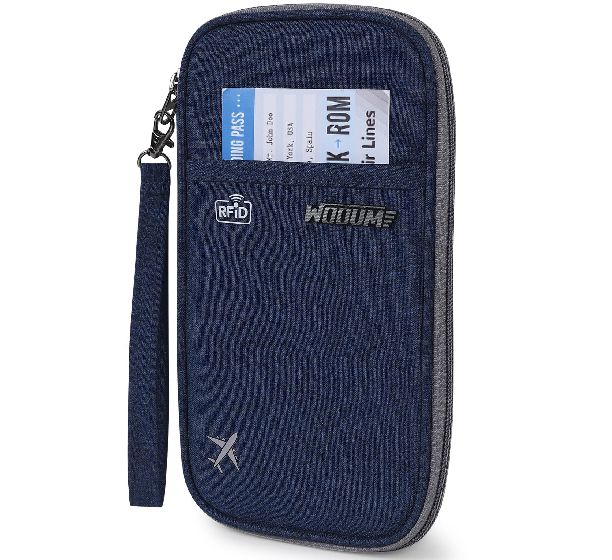 Passport Bag for Women Men Passport Wallet with Boarding Pass Bag Travel Document Passport Organizer with Credit Card Holder Travel Accessory Bag Navy Blue