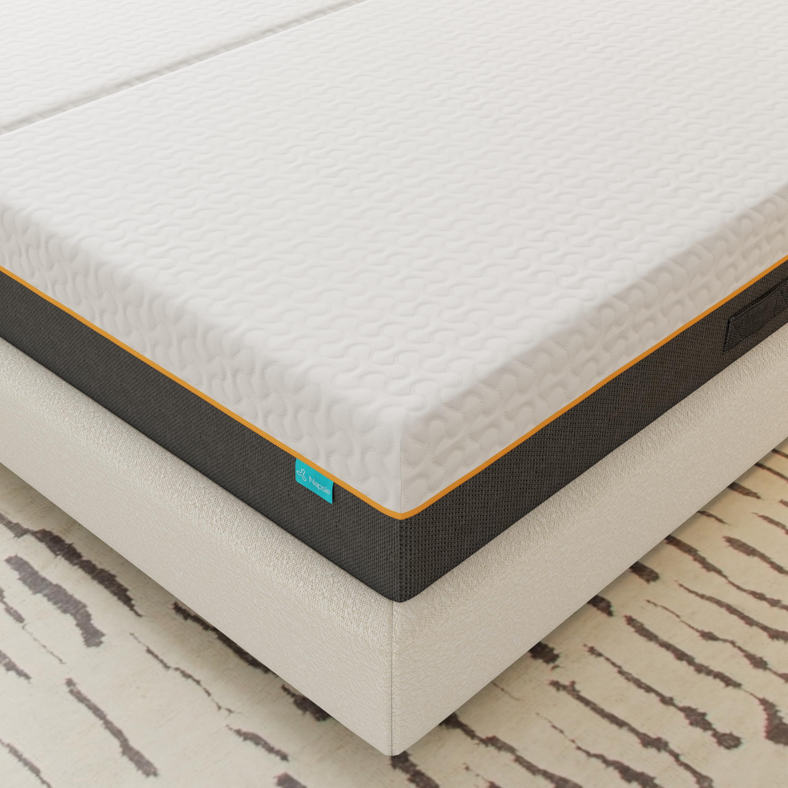 Taschenfederkernmatratze 180x200 cm 7-Zonen ergonomisch Matratze,Härtegrad H3,Mittelfest, 25 cm Höhe,Memoryschaum atmungsaktiv, Waschbarer Bezug,Oeko-TEX Standard 100 Zertifiziert