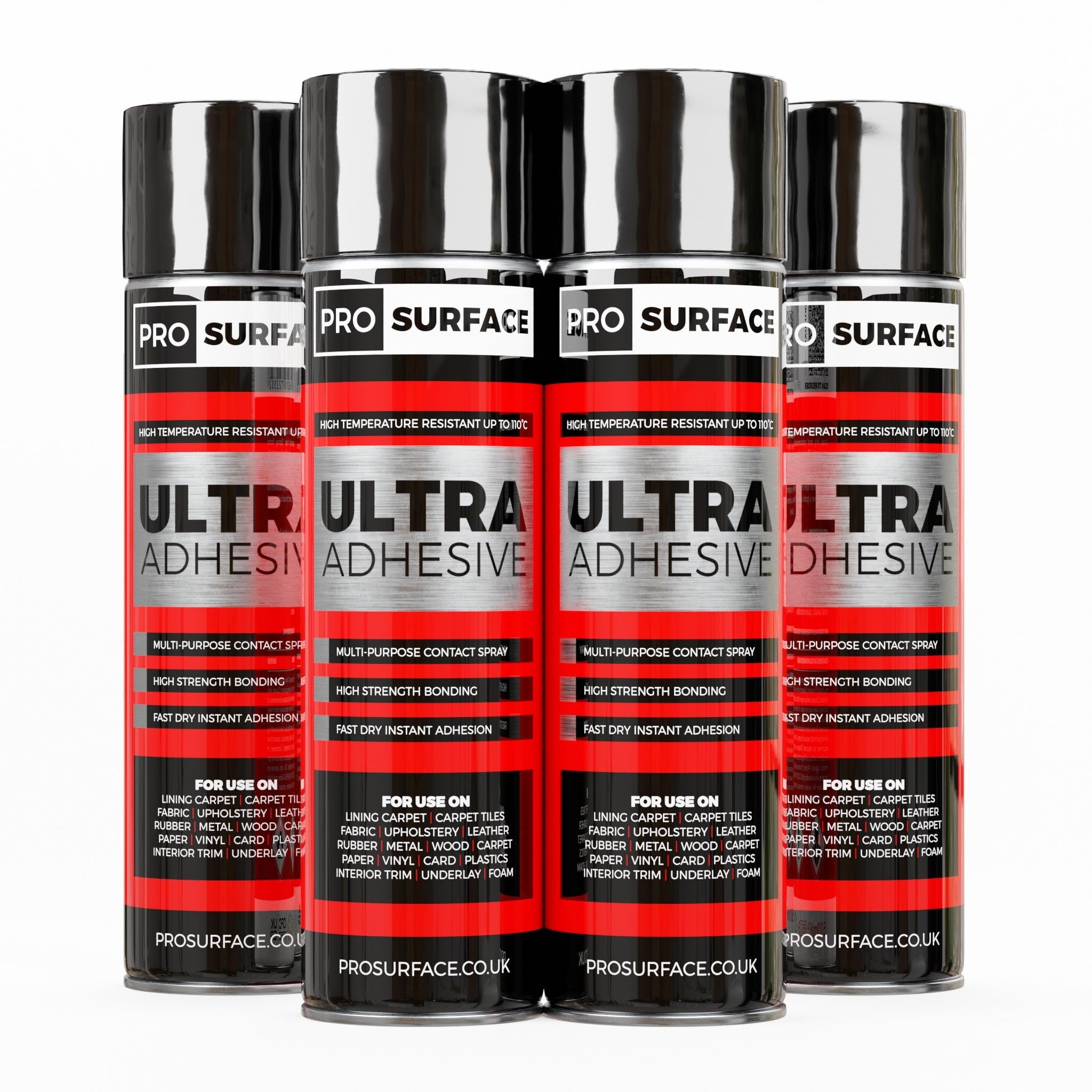 4 Cans Ultra Adhesive - High Temperature Multi-Purpose Contact Spray Adhesive 500ml — image 1
