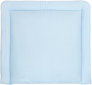 KraftKids BBH112-78 - Cambiador de pañales en pequeñas hojas, color azul claro sobre blanco, base para cambiar pañales, 78 x 78 cm (ancho x fondo), cojín cambiador, multicolor, 840 g