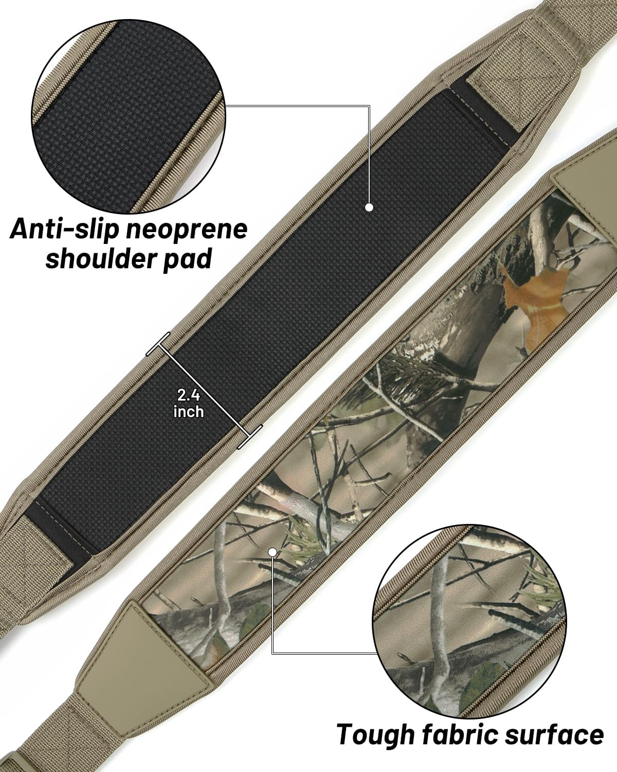 2 Point Gun Sling with Metal Swivels for Shotgun/Rifle, Length Adjustable Shoulder Strap Reifle Sling for Outdoor Sports, Hunting and Shooting - Image 3