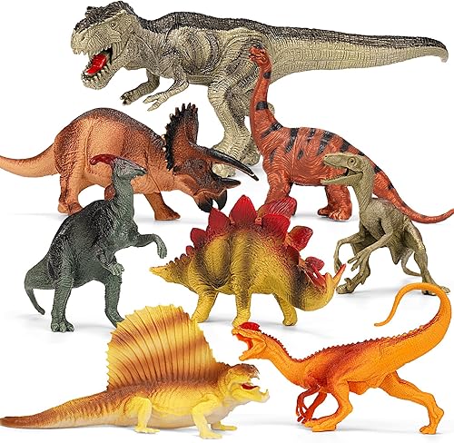 Juguetes de dinosaurio para niños de 3 a 5 años, juego de 8 juguetes de dinosaurio de plástico realistas, juguete de dinosaurio para niños pequeños,
