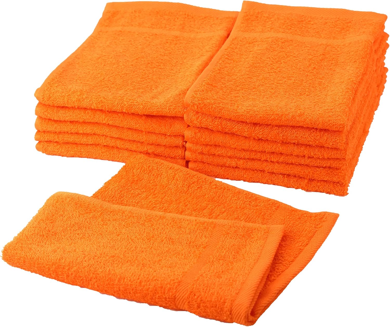 ムコタオル Muko Towel Oshibori Towel, Dishcloth, Senshu, Face Towel, Thin, Set of 12 Towels, Orange