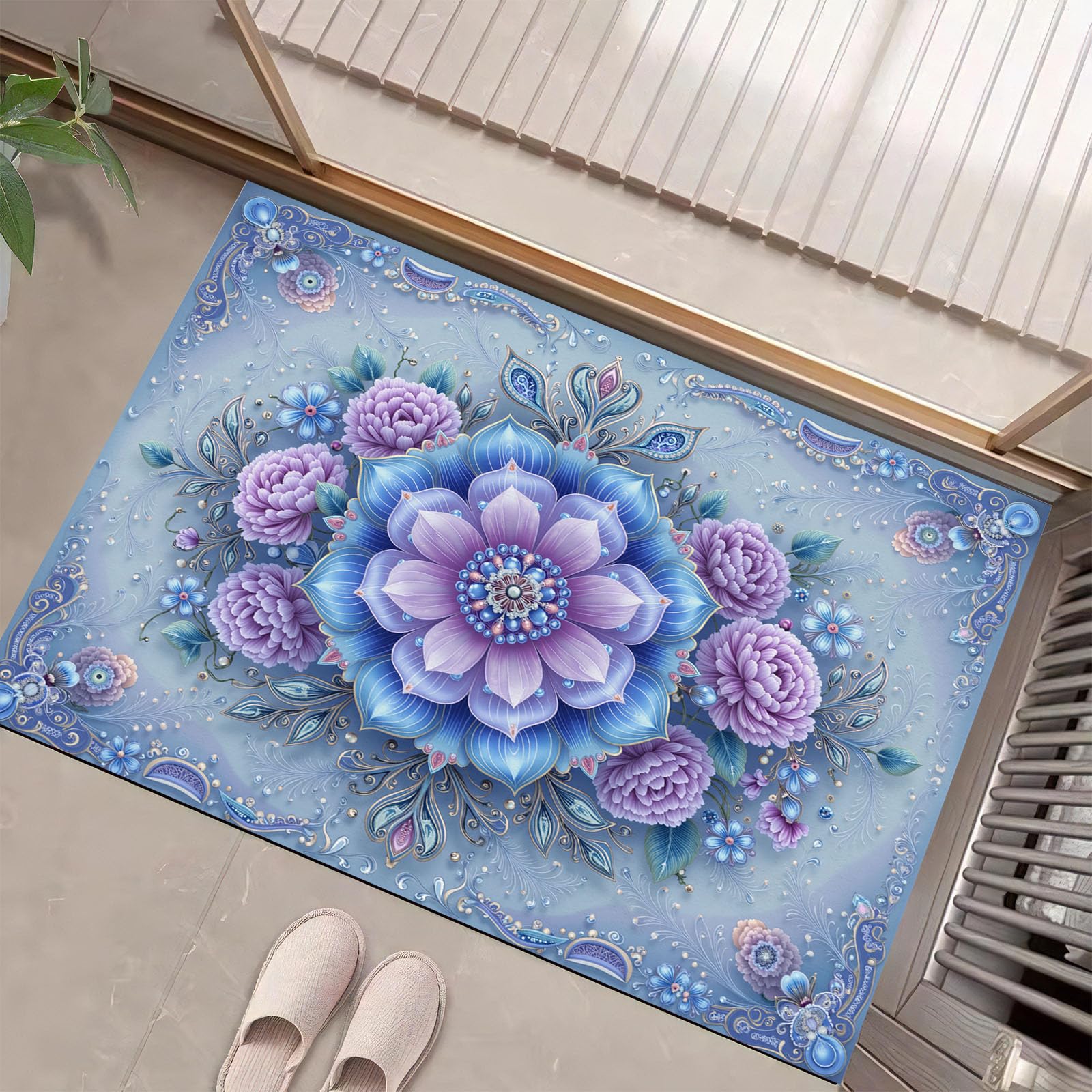 Tapis de sol résistant à la décoloration et facile à nettoyer pour entrée et porche