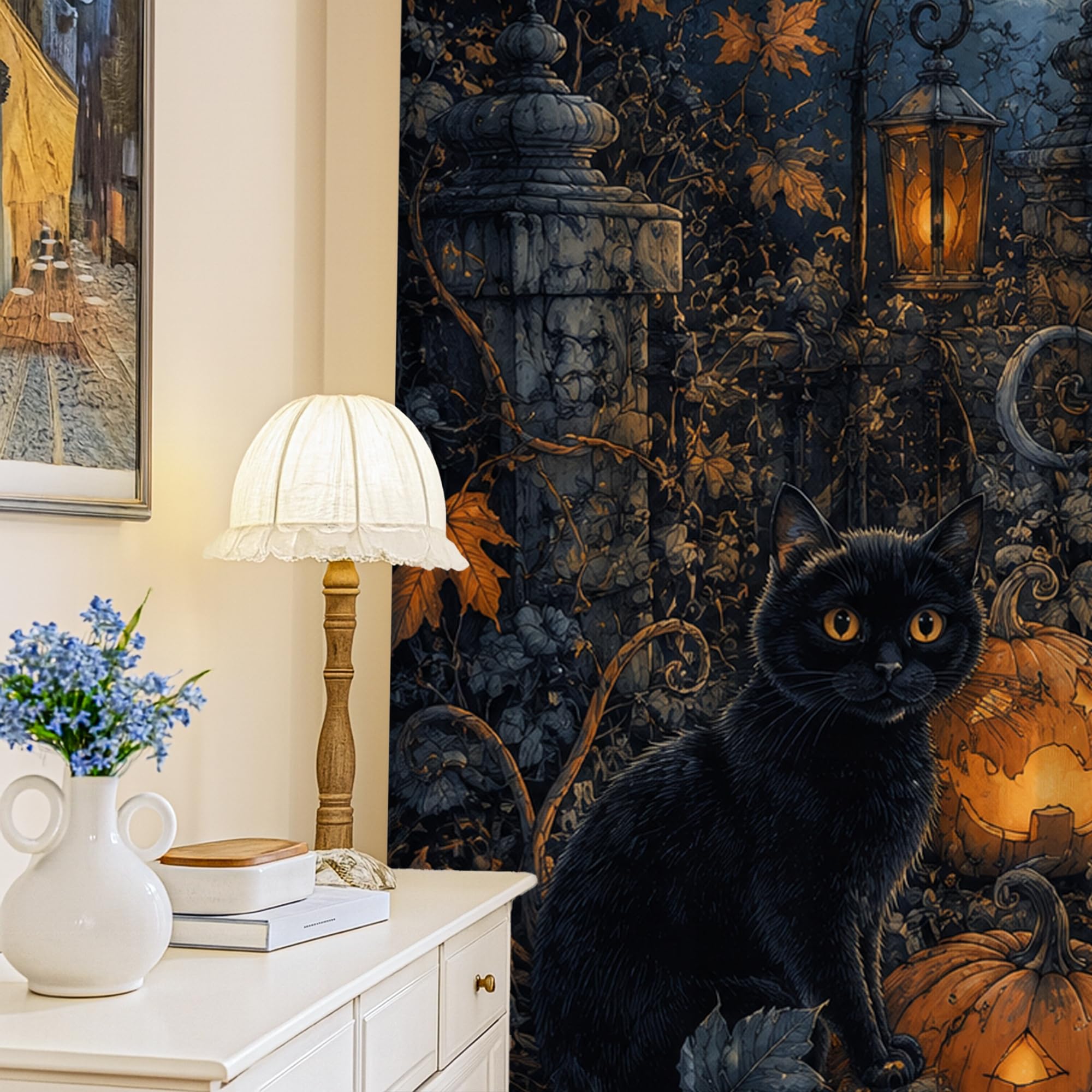 Rideaux occultants motif citrouilles pour bloquer la lumière dans la chambre d'enfant