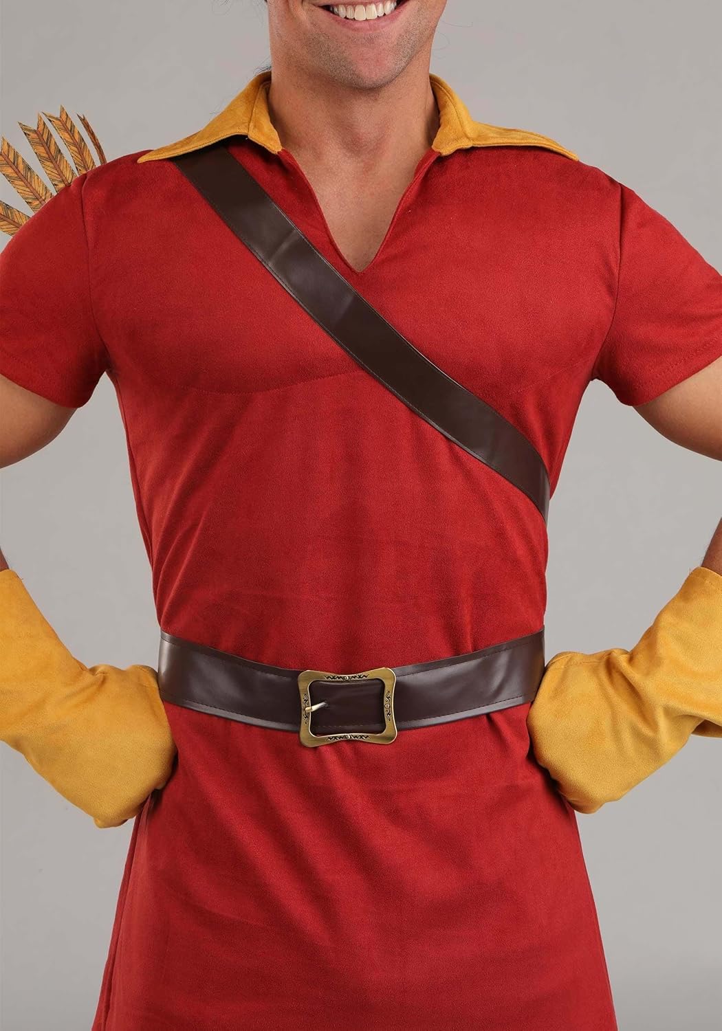 Men's Deluxe Disney Gaston Costume with Tunic, Pants, Wig, and Accessories for Halloween Cosplay | Disney Villain Outfit