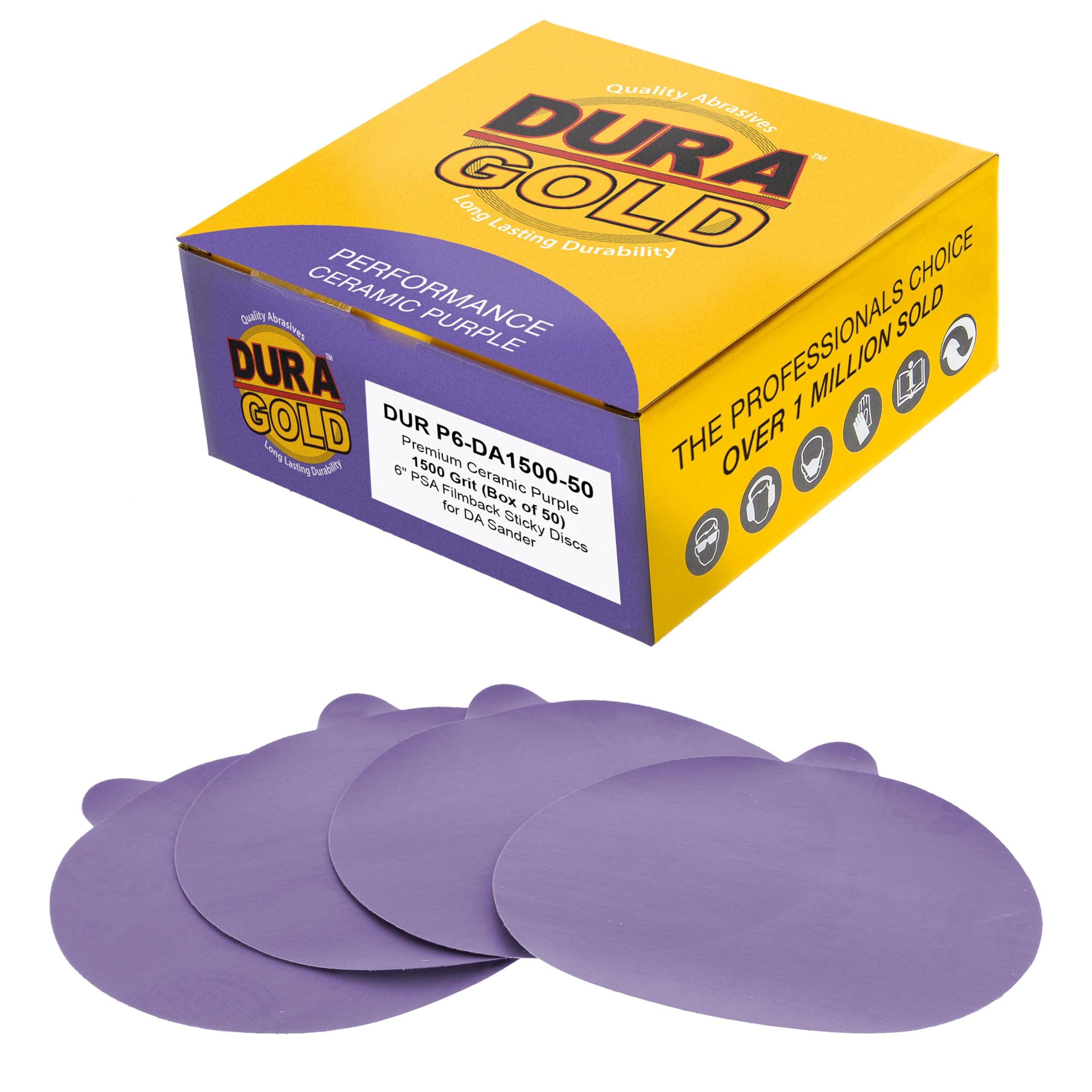 Dura-Gold 6" PSA Sanding Discs - Grit Variety Pack -2