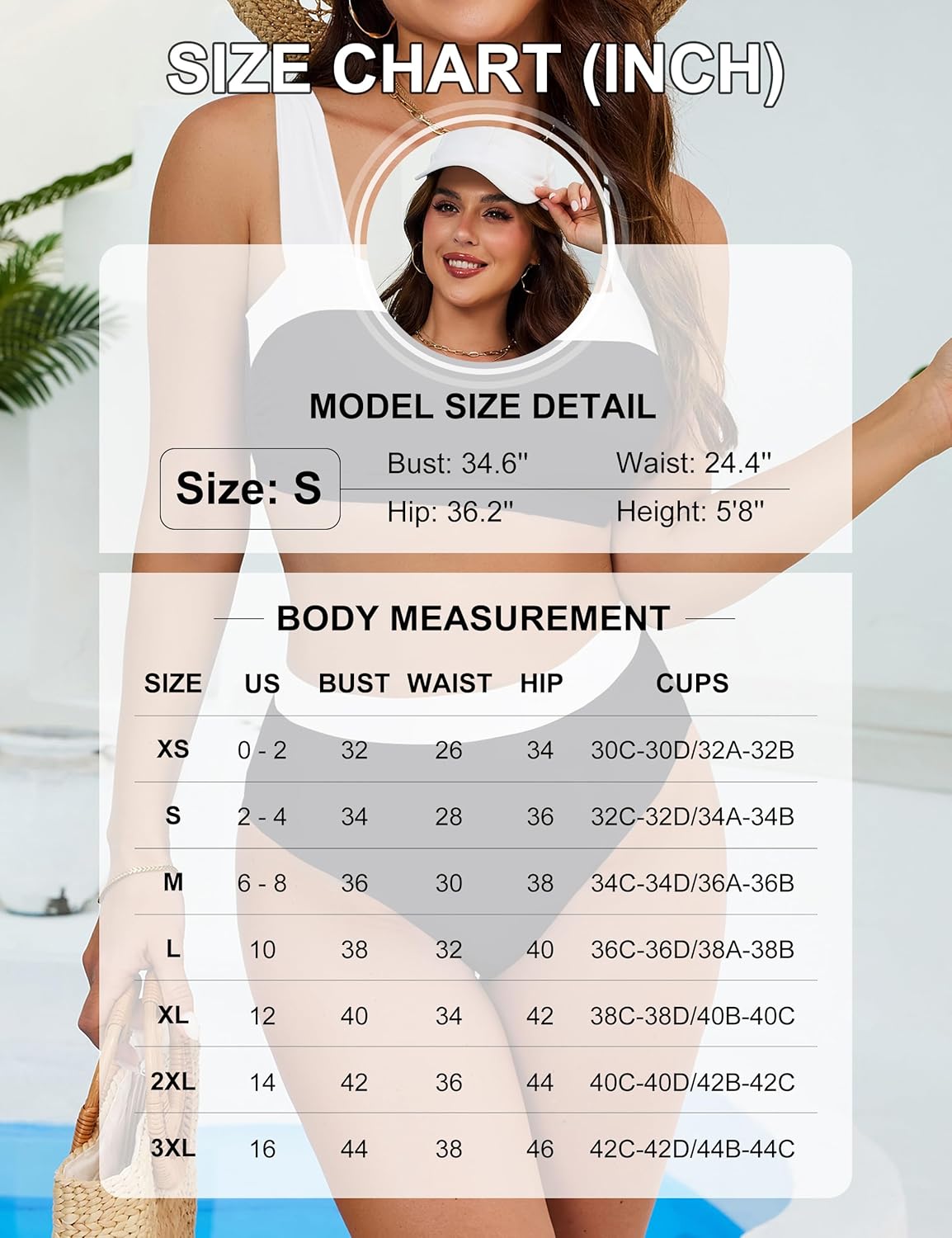 BMJL Womens High Waisted Bikini Sets Tummy Control Slimming 2 Piece Swimsuits Color Block Sporty Curvy Swim Suit 2026