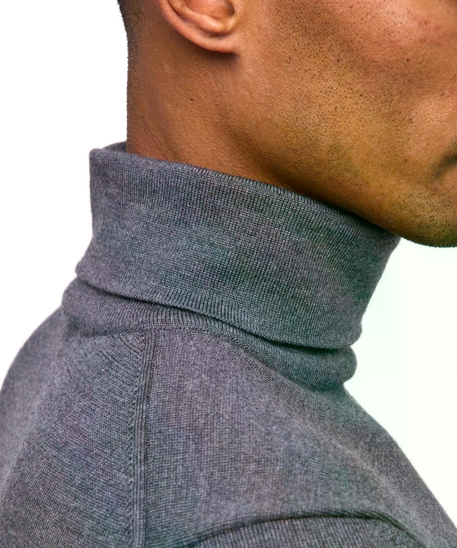 FALKE Hombre Basic Roll Neck suéter pulóver Elegante clásico para el Trabajo y el Tiempo Libre con Cuello Alto Transpirable regulación climática antiolor Lana 1 Pieza